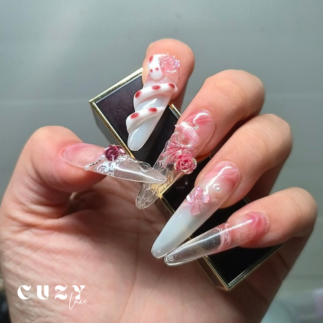 Pink Aura Nails Art