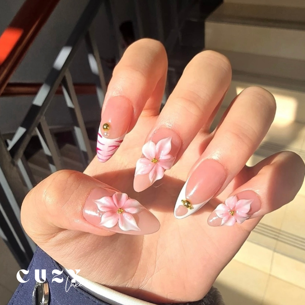 Blush Bloom Nail Art