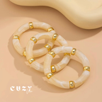 Golden Resin Muse – Statement Bracelet Set