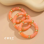 Golden Resin Muse – Statement Bracelet Set