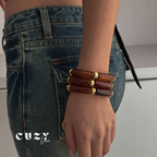 Golden Resin Muse – Statement Bracelet Set